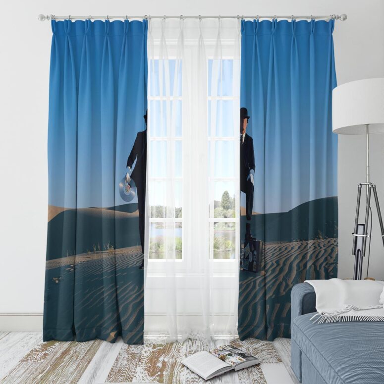 Pink Floyd Window Curtains - Wish You Were Here Desert Man in Bowler