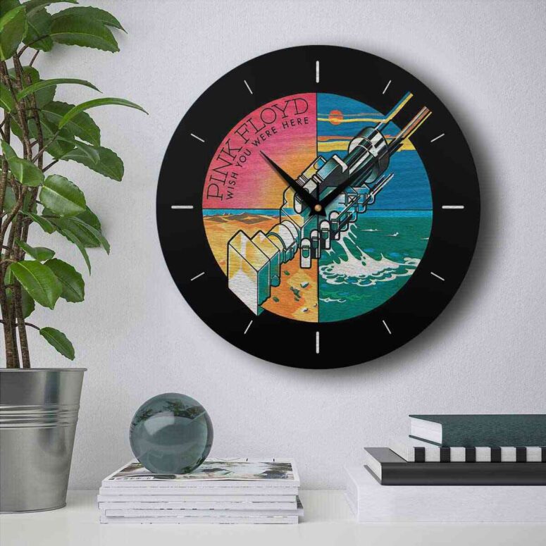 Pink Floyd Wooden Clock - Wish You Were Here Experience Version Pink Floyd Wooden Clock - Wish You Were Here Experience Version