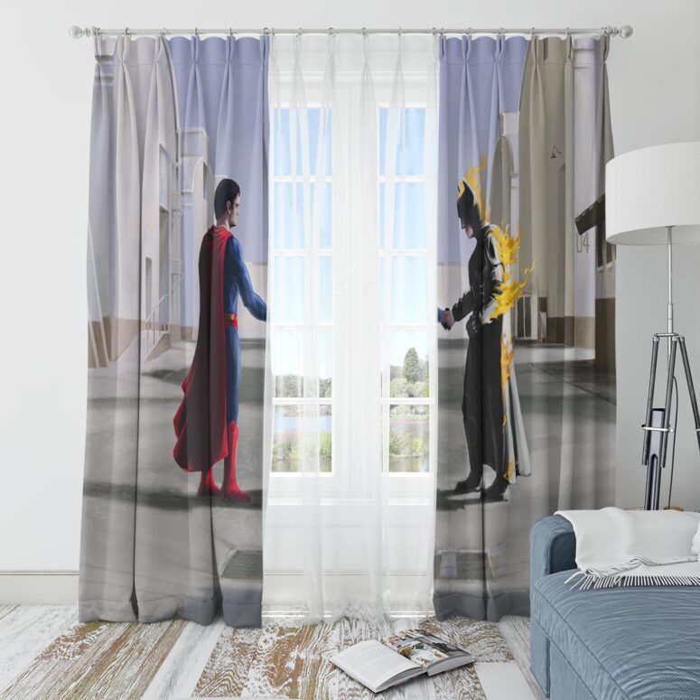 Pink Floyd Window Curtains - Superman vs Batman Wish You Were Here