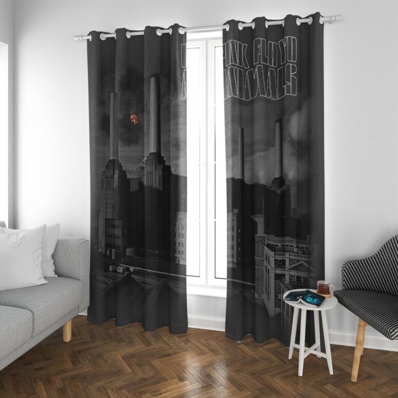Pink Floyd Window Curtains - Animals Monotone Album Art