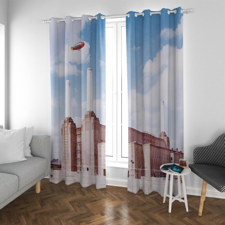 Pink Floyd Window Curtains - Blimp Over Battersea