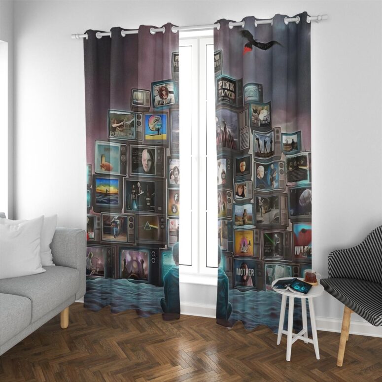 Pink Floyd Window Curtains - Boy Watching Pink Floyd Show