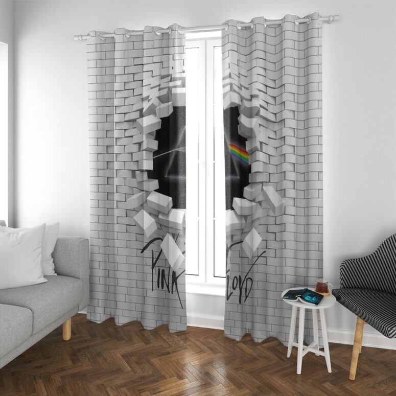 Pink Floyd Window Curtains - Brick In The Wall 3D
