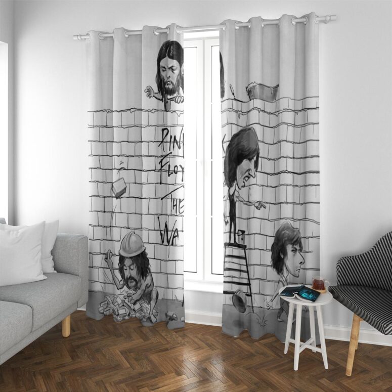 Pink Floyd Window Curtains - Building The Wall Pink Floyd Window Curtains - Building The Wall