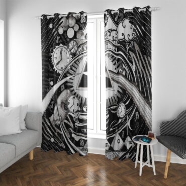 Pink Floyd Window Curtains - DSOTM Hand Draw Art
