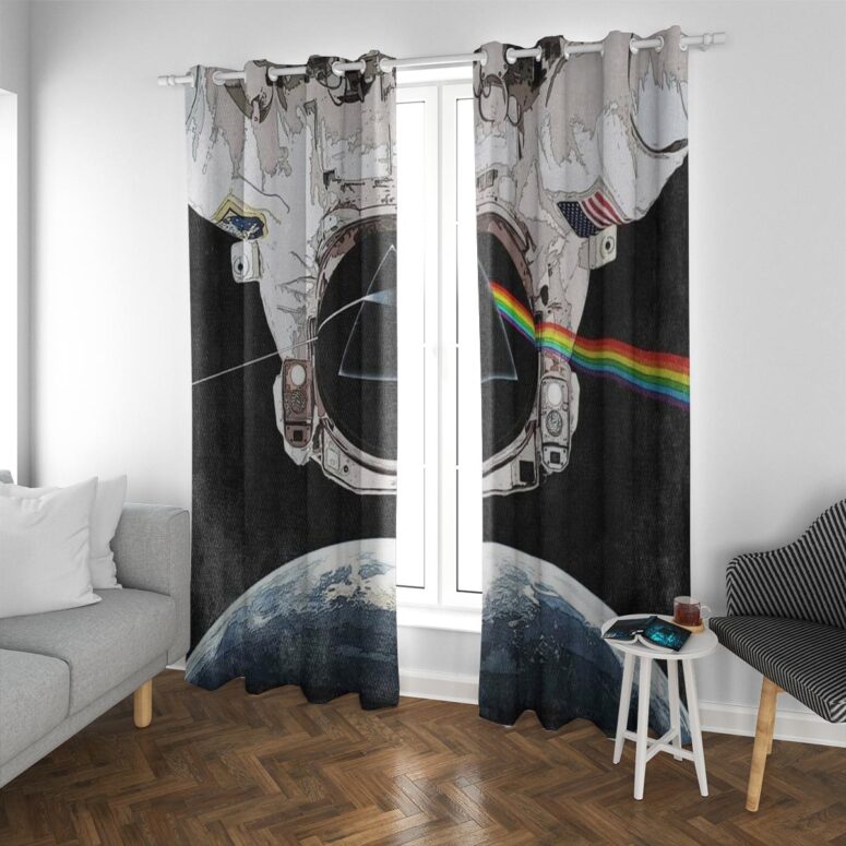 Pink Floyd Window Curtains - Dark Side Of The Moon Astronaut Pink Floyd Window Curtains - Dark Side Of The Moon Astronaut