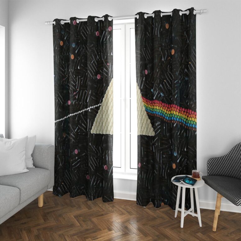 Pink Floyd Window Curtains - Dark Side Of The Moon Candy Pink Floyd Window Curtains - Dark Side Of The Moon Candy