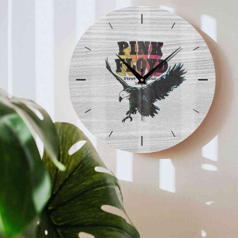 Pink Floyd Wooden Clock - First US Tour 1967 Pink Floyd Wooden Clock - First US Tour 1967