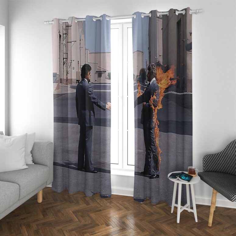 Pink Floyd Window Curtains - HandShake Wish You Were Here