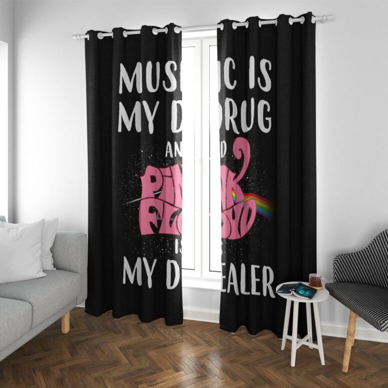 Pink Floyd Window Curtains - Music is my drug and PinkFloyd is my dealer Pink Floyd Window Curtains - Music is my drug and PinkFloyd is my dealer