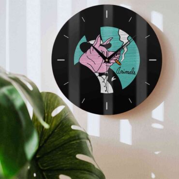 Pink Floyd Wooden Clock - ANIMALS PIG