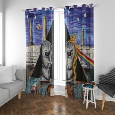 Pink Floyd Window Curtains - Album Cover Drawing Art Pink Floyd Window Curtains - Album Cover Drawing Art