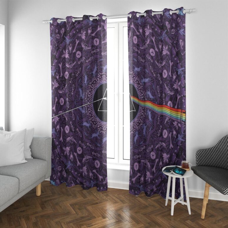 Pink Floyd Window Curtains - Dark Side of the Moon Album Psychedelic Pink Floyd Window Curtains - Dark Side of the Moon Album Psychedelic