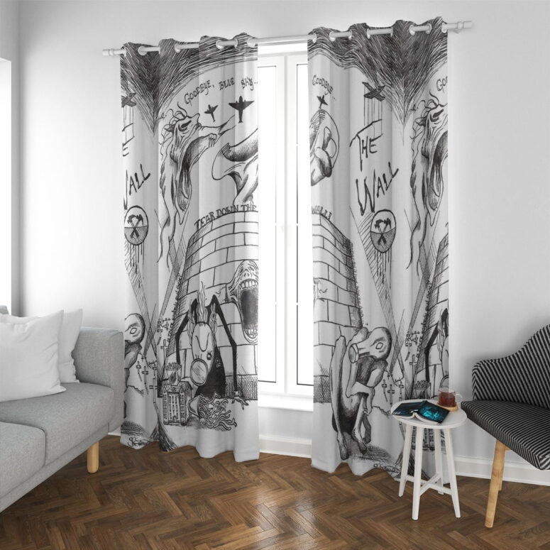 Pink Floyd Window Curtains - Goodbye Blue Sky Tear Down The Wall