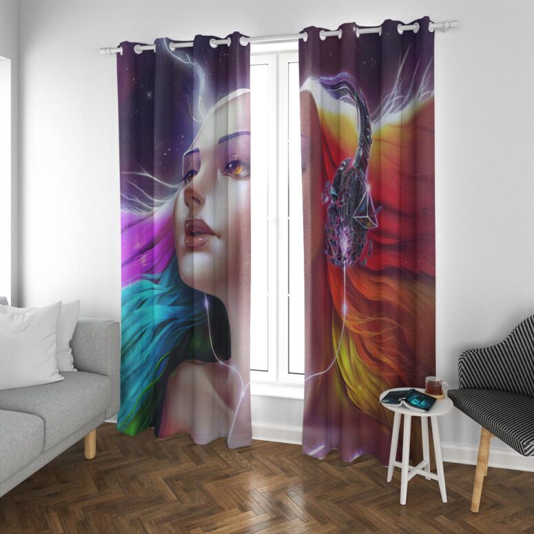 Pink Floyd Window Curtains - Lady Art