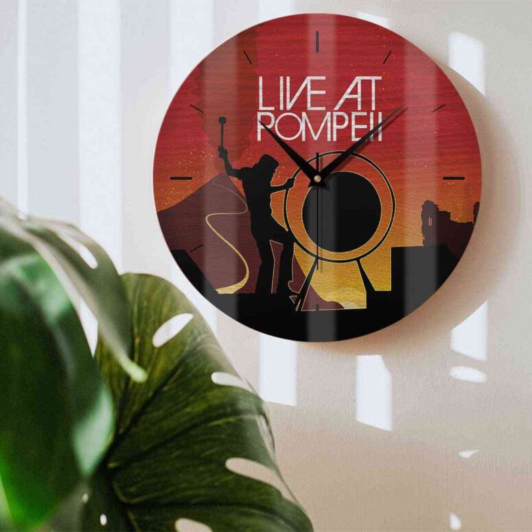 Pink Floyd Wooden Clock - Live At Pompeii