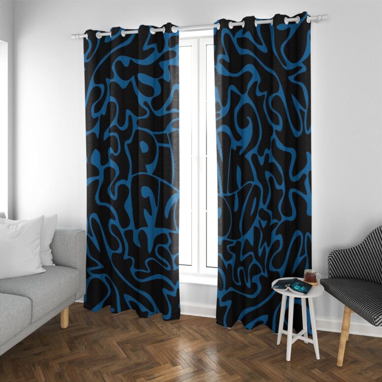 Pink Floyd Window Curtains - Logo Cosmic psychedelic Art