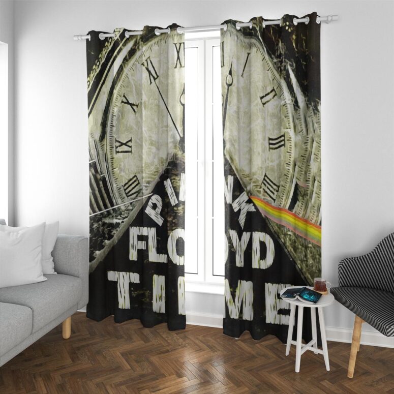 Pink Floyd Window Curtains - Time Art