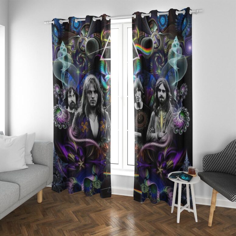Pink Floyd Window Curtains - Dark Side Of The Moon Psychedelic Abstract Art