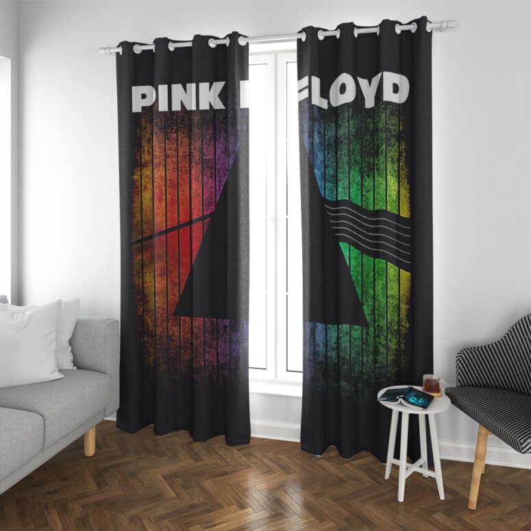 Pink Floyd Window Curtains - Dark Side Of The Moon Prism Rainbow Gradient Pink Floyd Window Curtains - Dark Side Of The Moon Prism Rainbow Gradient
