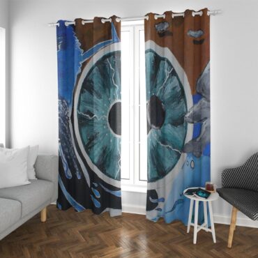 Pink Floyd Window Curtains - Pulse Hand Drawing Art Pink Floyd Window Curtains - Pulse Hand Drawing Art