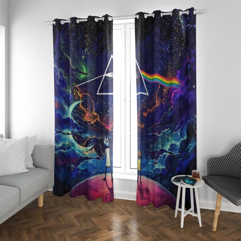 Pink Floyd Window Curtains - Rick and Morty The Dark Side Of The Moon Pink Floyd Window Curtains - Rick and Morty The Dark Side Of The Moon