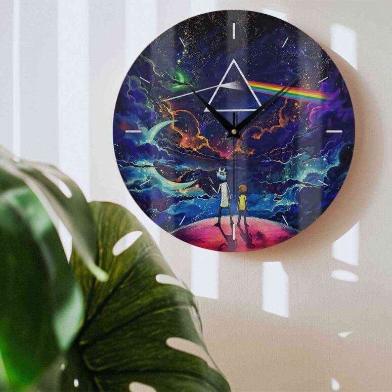 Pink Floyd Wooden Clock - Rick and Morty The Dark Side Of The Moon