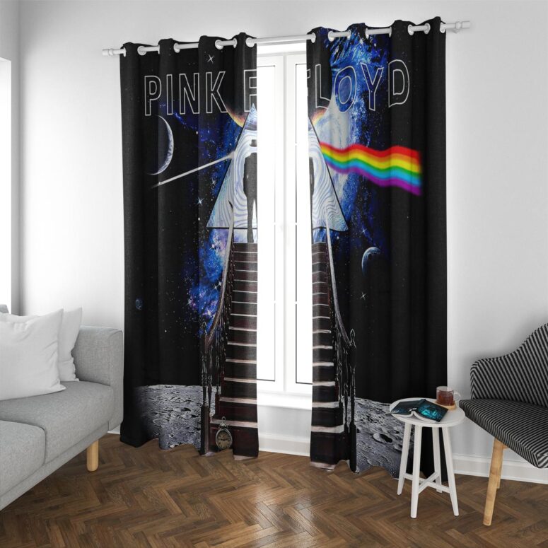Pink Floyd Window Curtains - Stairway To The Moon Pink Floyd Window Curtains - Stairway To The Moon