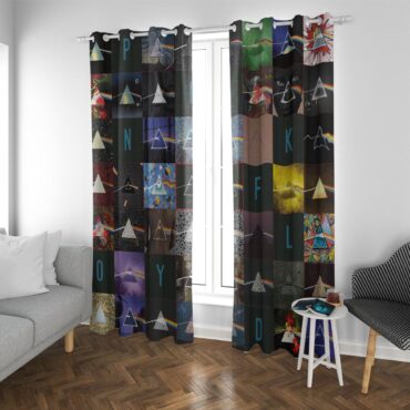 Pink Floyd Window Curtains - The Dark Side of the Moon 40th Anniversary Blue Pink Floyd Window Curtains - The Dark Side of the Moon 40th Anniversary Blue