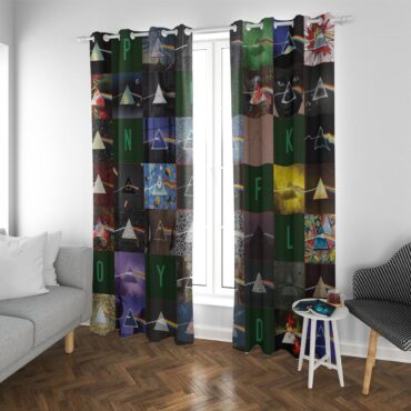Pink Floyd Window Curtains - The Dark Side of the Moon 40th Anniversary Green