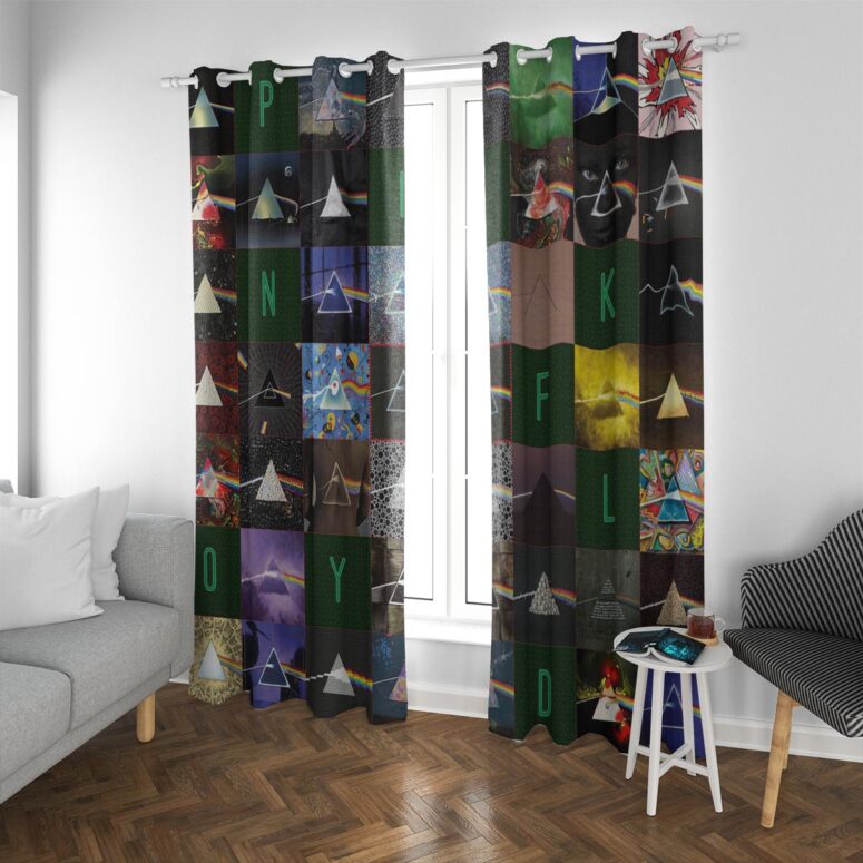 Pink Floyd Window Curtains - The Dark Side of the Moon 40th Anniversary Green
