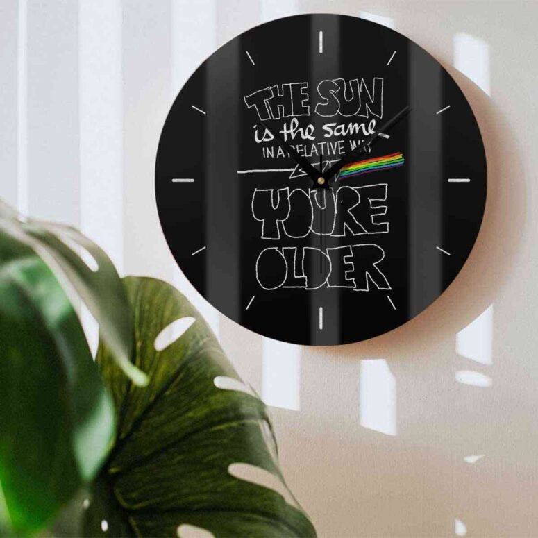 Pink Floyd Wooden Clock - The Sun Is The Same In A Relative Way Pink Floyd Wooden Clock - The Sun Is The Same In A Relative Way
