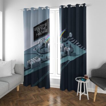 Pink Floyd Window Curtains - Welcome To The Machine Pink Floyd Window Curtains - Welcome To The Machine