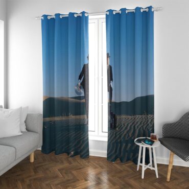 Pink Floyd Window Curtains - Wish You Were Here Desert Man in Bowler