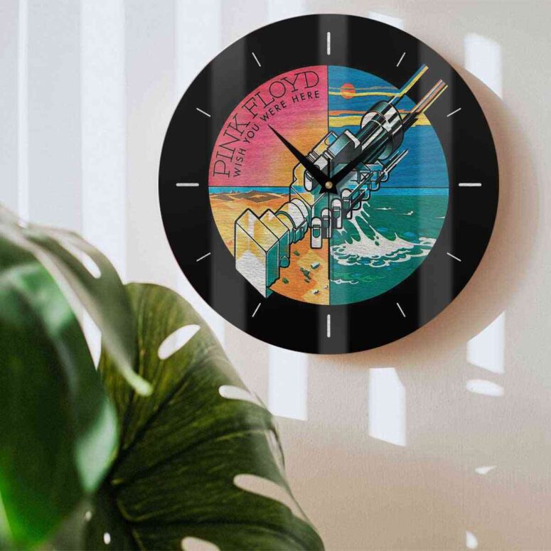Pink Floyd Wooden Clock - Wish You Were Here Experience Version Pink Floyd Wooden Clock - Wish You Were Here Experience Version