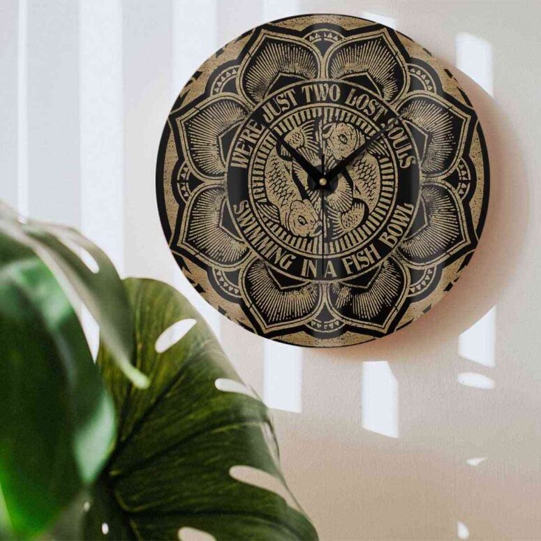 Pink Floyd Wooden Clock - Wish You Were Here Were just two lost souls Pink Floyd Wooden Clock - Wish You Were Here Were just two lost souls