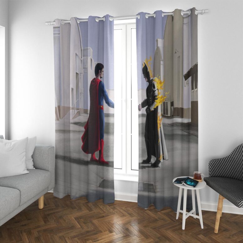 Pink Floyd Window Curtains - Superman vs Batman Wish You Were Here