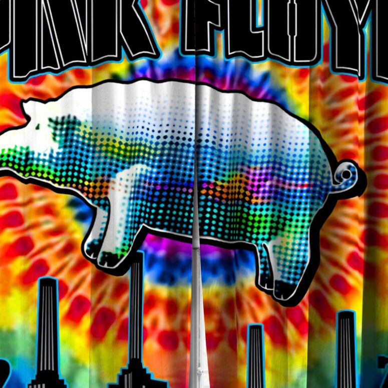 Pink Floyd Window Curtains - Animals 1977 TieDye Pink Floyd Window Curtains - Animals 1977 TieDye