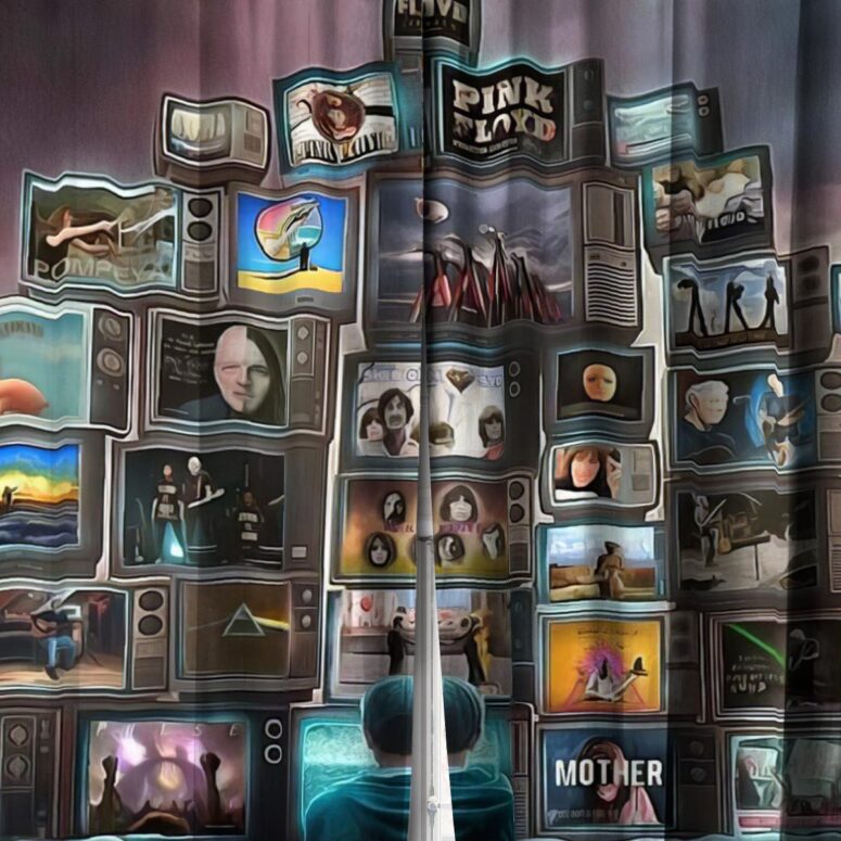 Pink Floyd Window Curtains - Boy Watching Pink Floyd Show