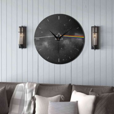 Pink Floyd Wooden Clock - Dark Side Of The Moon Art Black