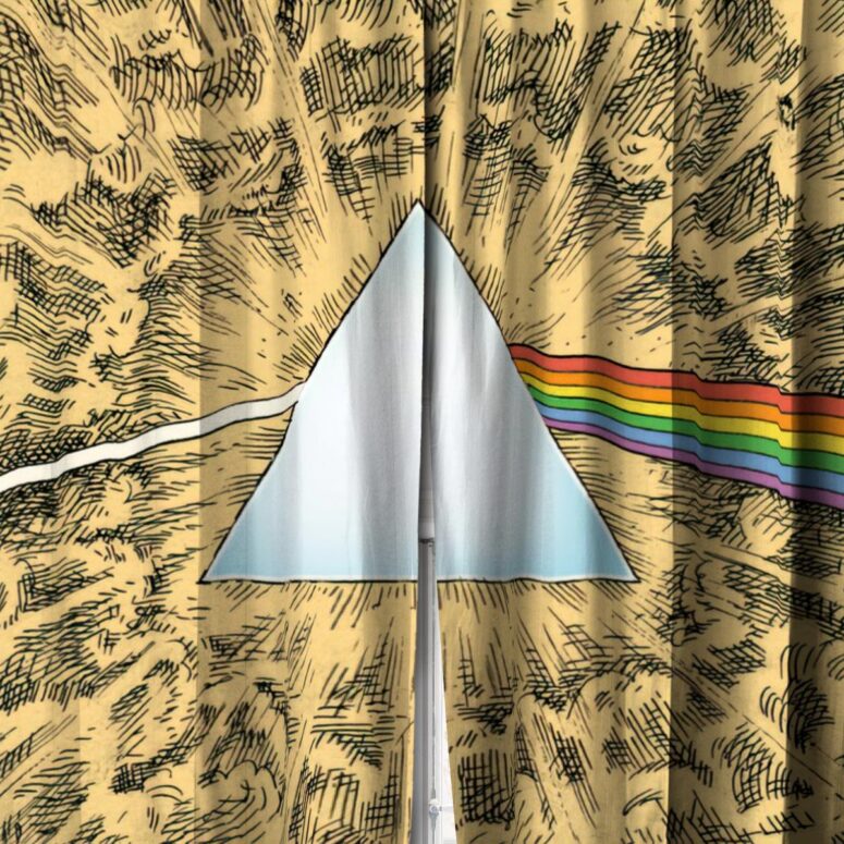 Pink Floyd Window Curtains - Dark Side Of The Moon Cartoon Style Pink Floyd Window Curtains - Dark Side Of The Moon Cartoon Style