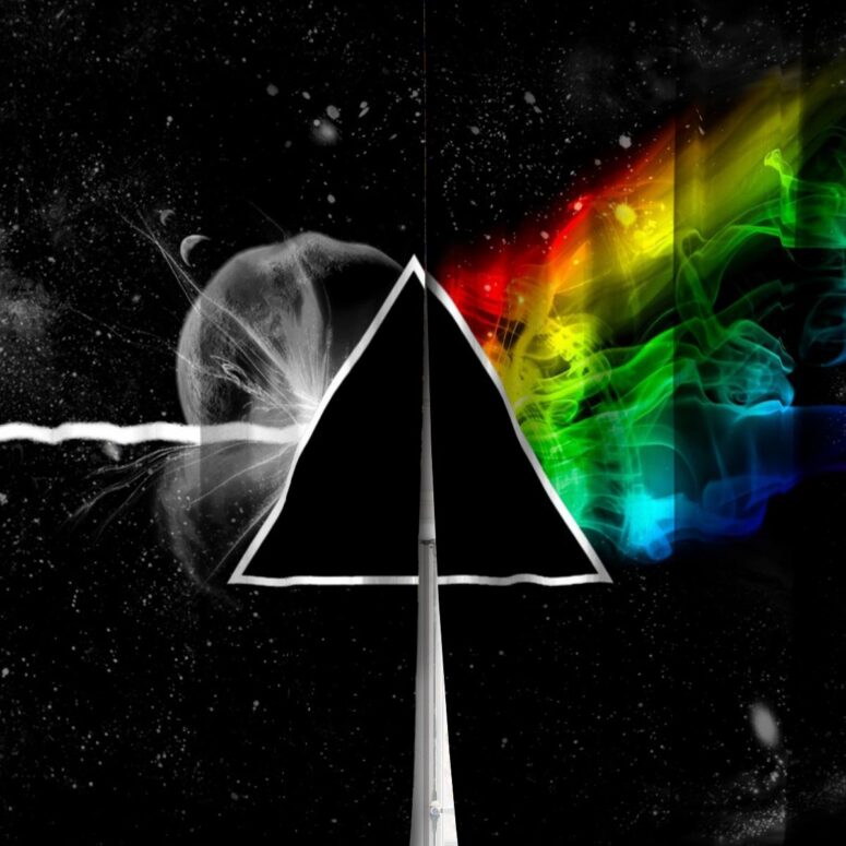 Pink Floyd Window Curtains - Dark Side Of the Moon in Space Pink Floyd Window Curtains - Dark Side Of the Moon in Space