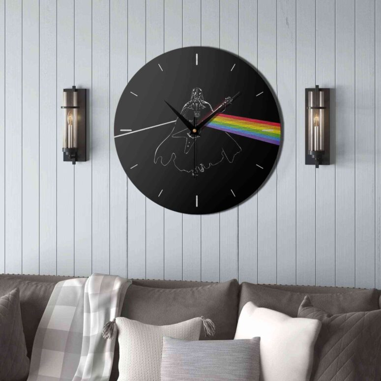 Pink Floyd Wooden Clock - Darth Vader of The Moon Pink Floyd Wooden Clock - Darth Vader of The Moon