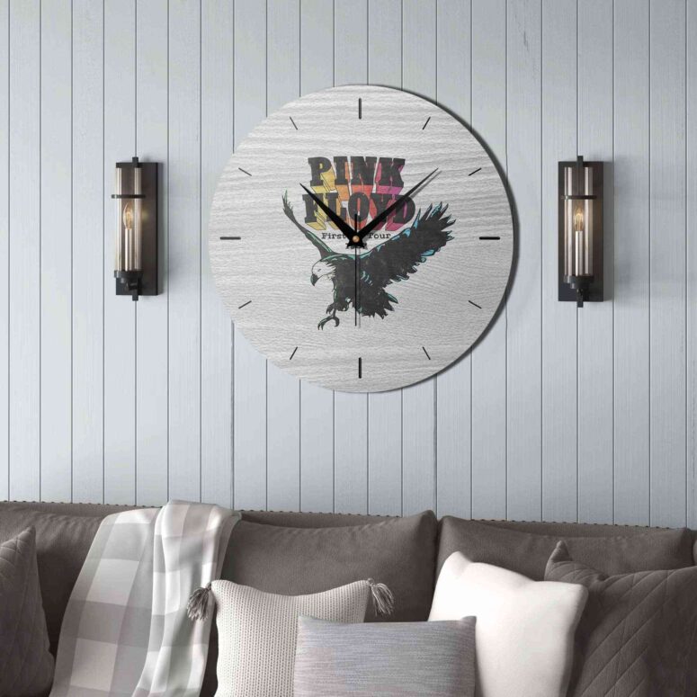 Pink Floyd Wooden Clock - First US Tour 1967 Pink Floyd Wooden Clock - First US Tour 1967