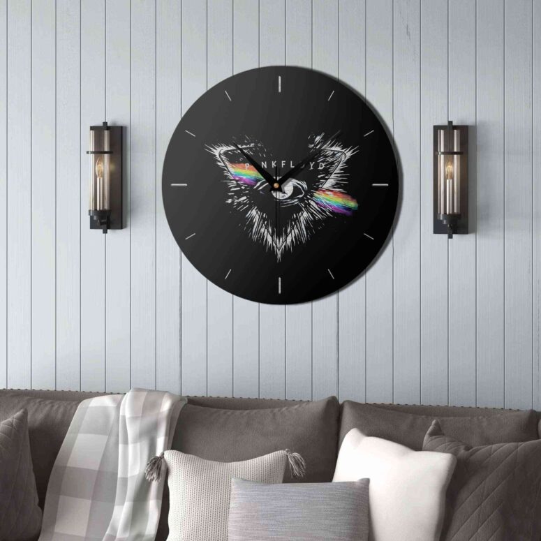 Pink Floyd Wooden Clock - Flare Eyes