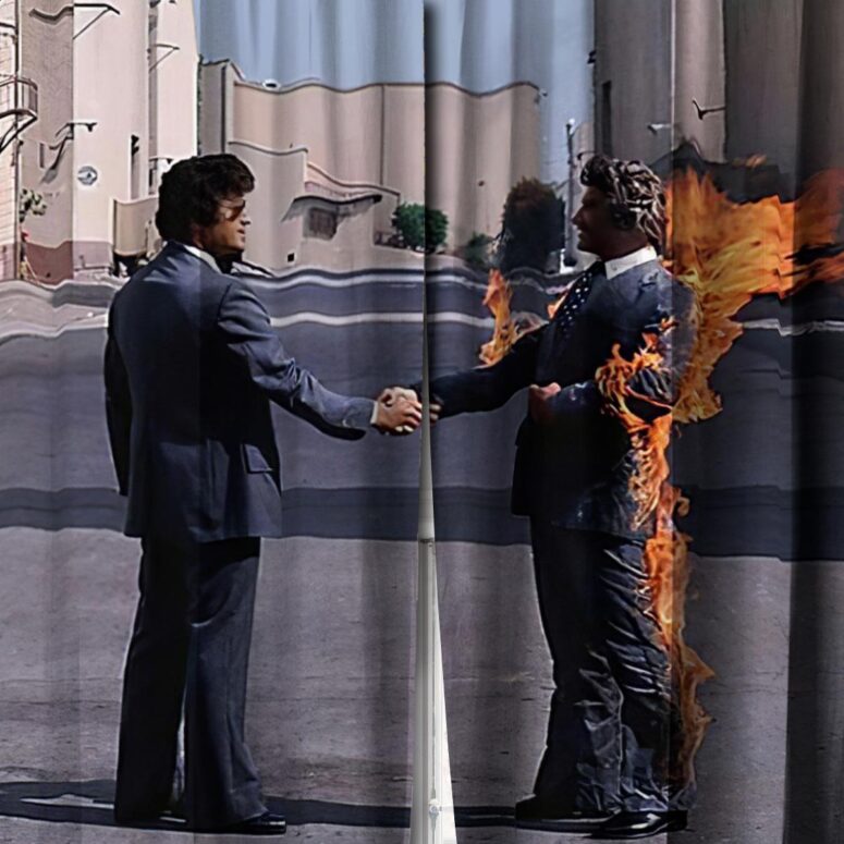 Pink Floyd Window Curtains - HandShake Wish You Were Here