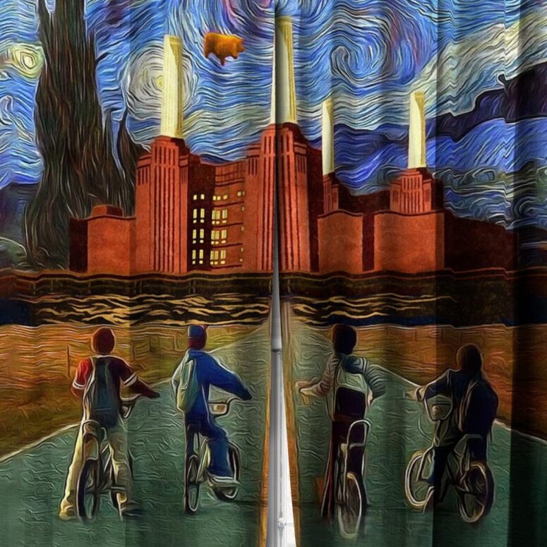 Pink Floyd Window Curtains - Pigs Can Fly Stranger Things x Animals Pink Floyd Window Curtains - Pigs Can Fly Stranger Things x Animals