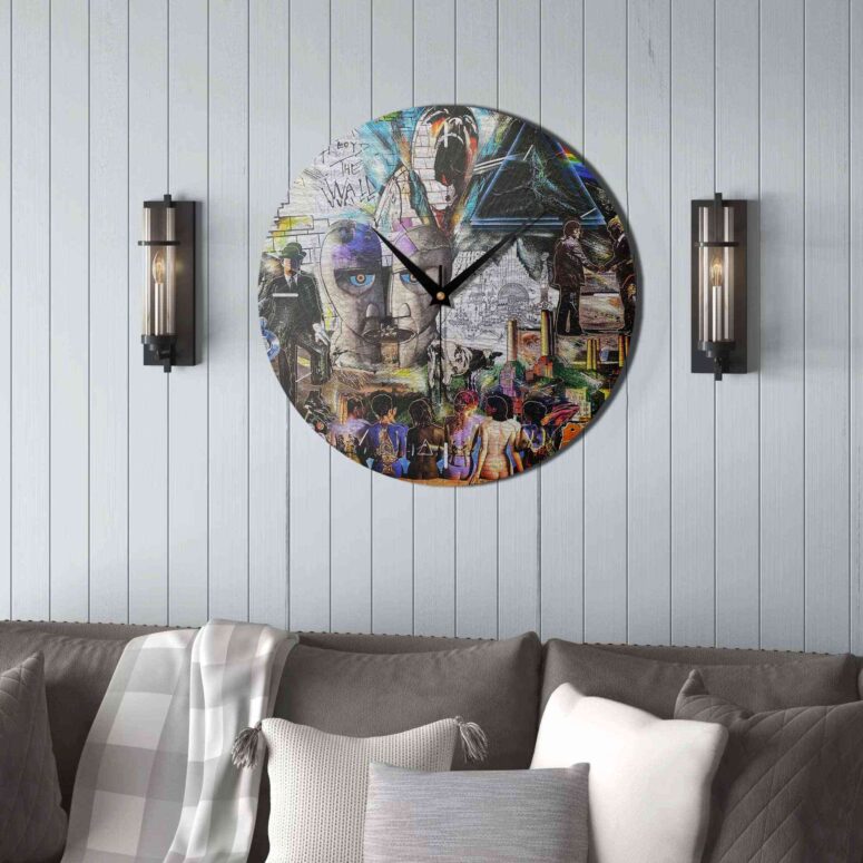 Pink Floyd Wooden Clock - Pink Floyd Psychedelic Rock Album Cover