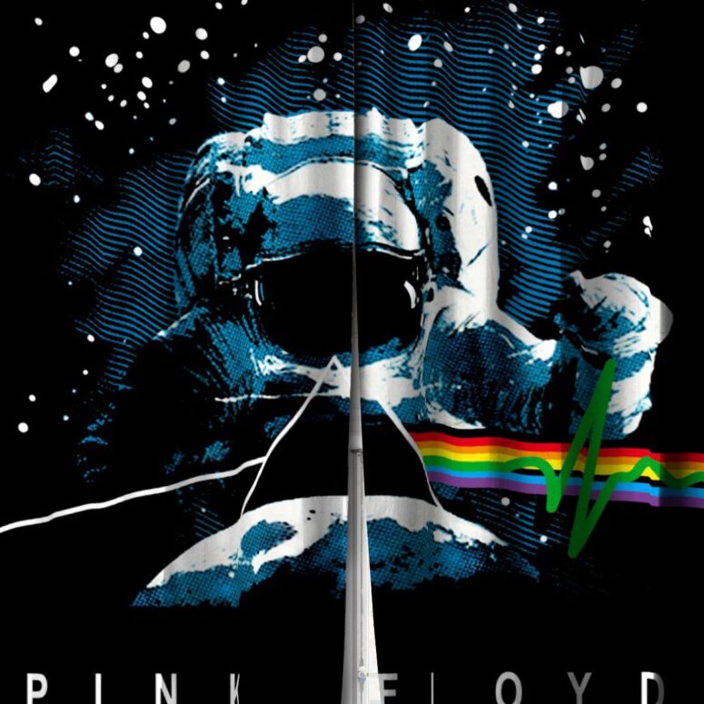 Pink Floyd Window Curtains - Dark Side Of Moon Art Blue