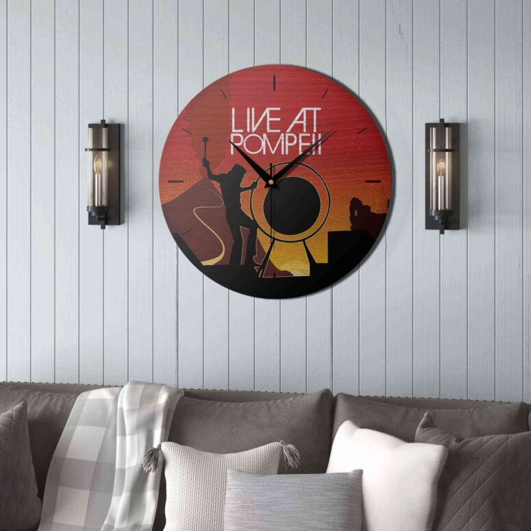 Pink Floyd Wooden Clock - Live At Pompeii